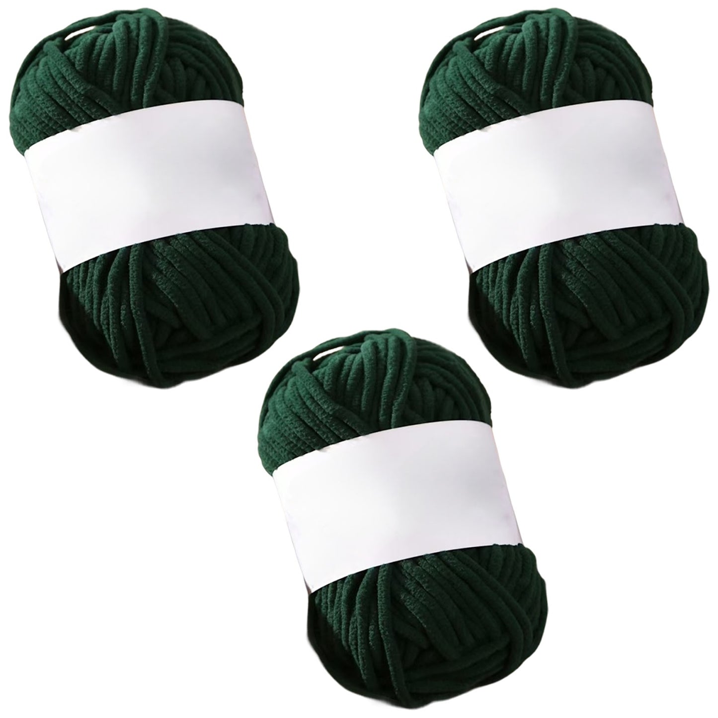 Soft Chenille Velvet Yarn for Crocheting Knitting Weaving Blankets and DIY Craft Projects 50 Grams/1.76oz 93 yards, Pack of 3