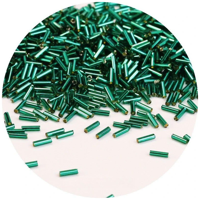 Glass Bugle Beads 2x6mm Mini Tube Seed Beads for Jewelry Making Crafts, Pack of 1200
