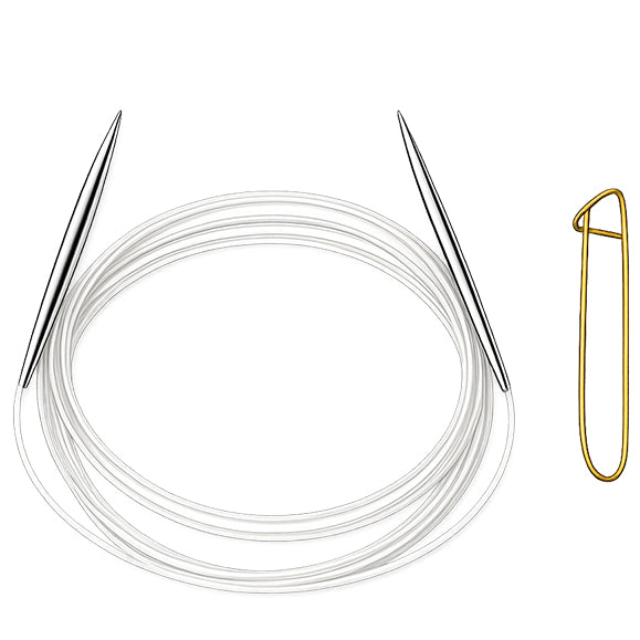 Stainless Steel Circular Knitting Needles with Stitch Holder for Hats Sleeves Scarves Baby Sweaters and Small Projects