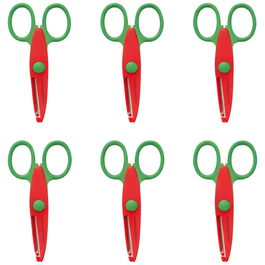 Decorative Edge Craft Scissors for Kids Scrapbooking DIY Paper Crafts and School Projects, Pack of 6