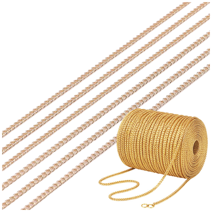 16.4 Feet Permanent Cable Chain Necklace with Small Soldered Links for Permanent Jewelry and DIY Jewelry Making