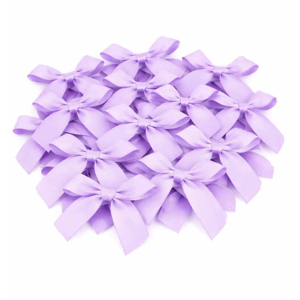 Mini Satin Ribbon Bows 4cm Hand Tied Fabric Flowers for DIY Crafts Gift Packaging Decorations, Pack of 50