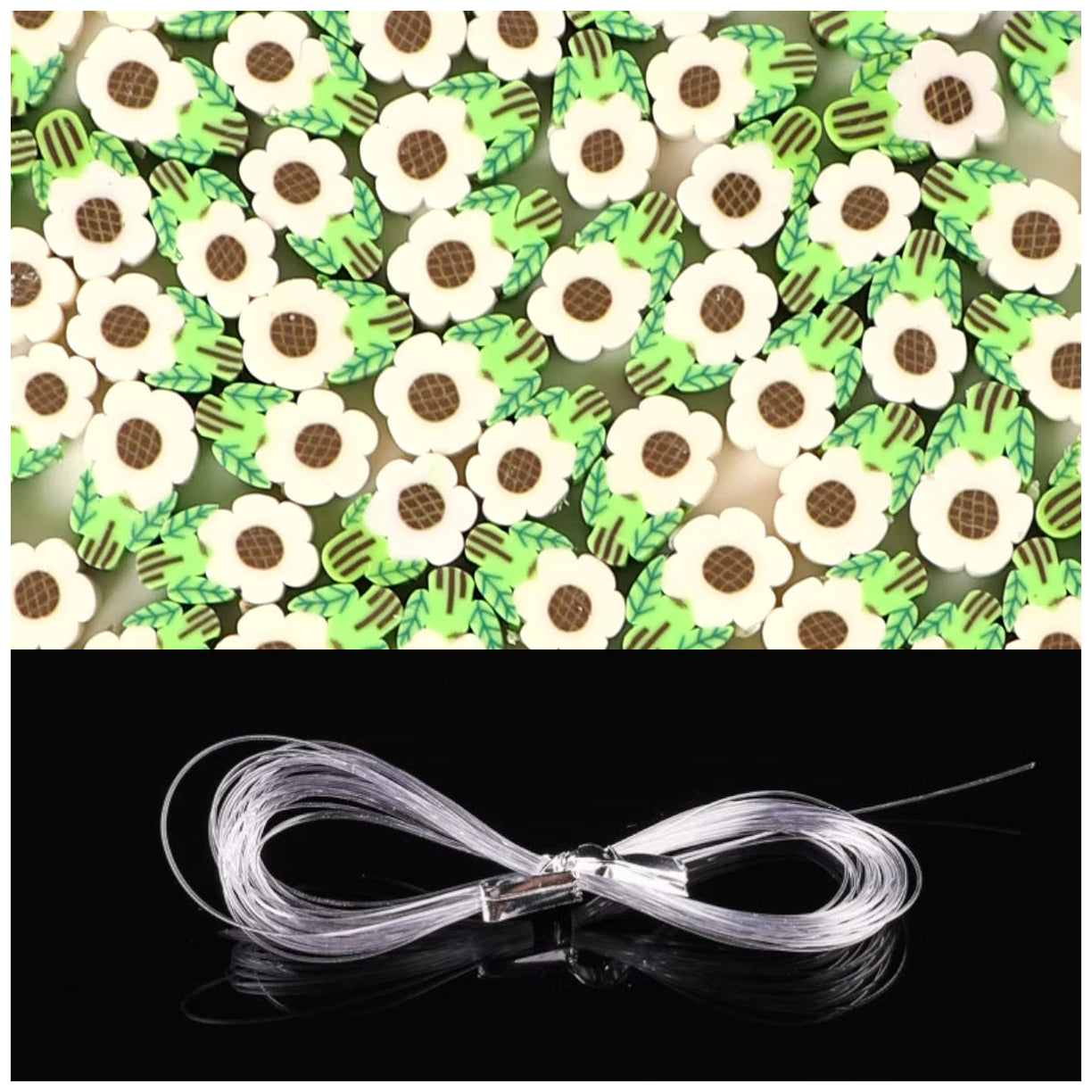 Sports Ball Polymer Clay Beads 8-11mm with Elastic String for Jewelry and DIY Crafts, Pack of 100