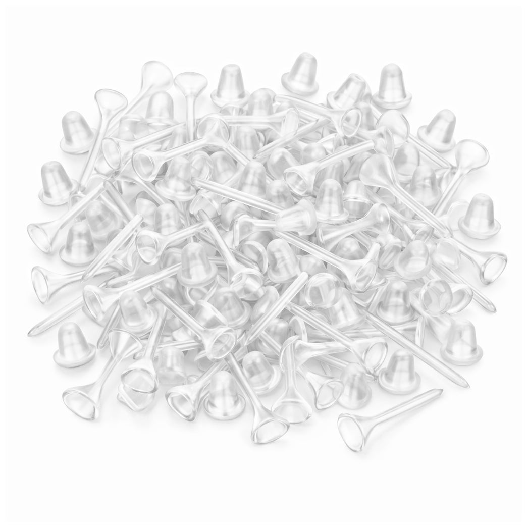 Clear Plastic Stud Earrings for Sports and Work Invisible Retainers for Sensitive Ears