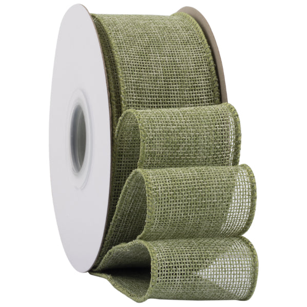 2.5 Inch x 10 Yards Natural Burlap Wired Ribbon Faux Linen for Bows, Wreaths, and Decorations