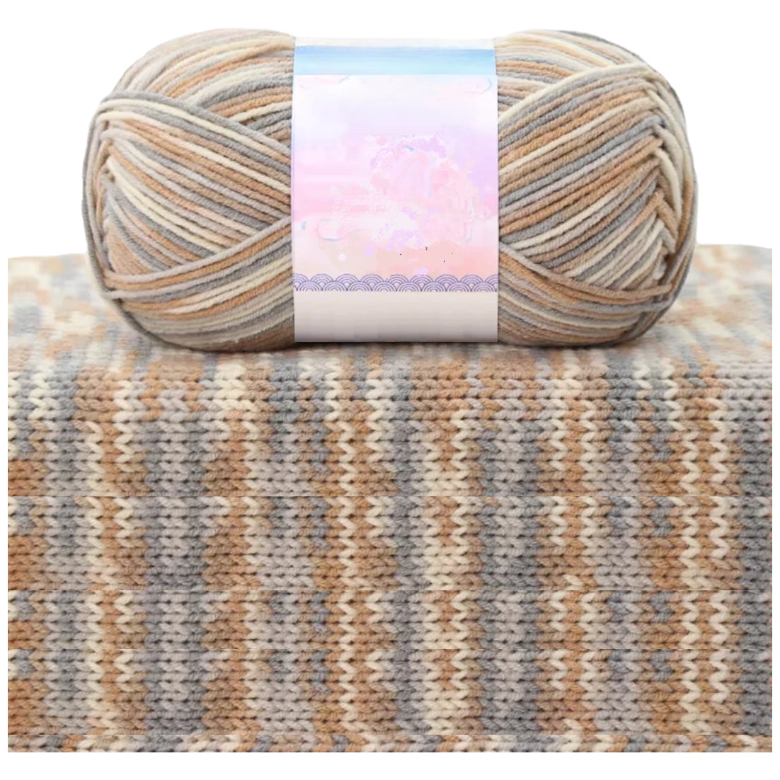 1.5mm Multicolored Fancy Yarn for Knitting & Crocheting Sweaters, Scarves & DIY Crafts, 50 Grams/1.76oz 175 yards