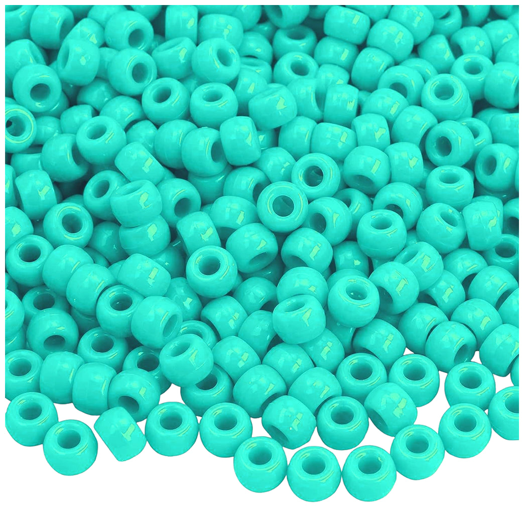Plastic Pony Beads 6x9mm for Hair Braiding Bracelets Keychains and DIY Crafts, Pack of 300