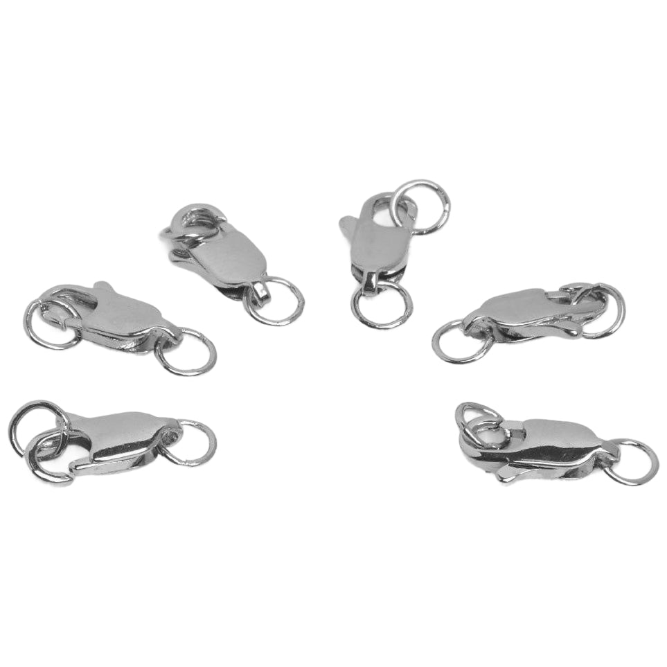 14K Gold Lobster Claw Clasps With Closed Jump Rings for Necklace Repairs and DIY Jewelry Making