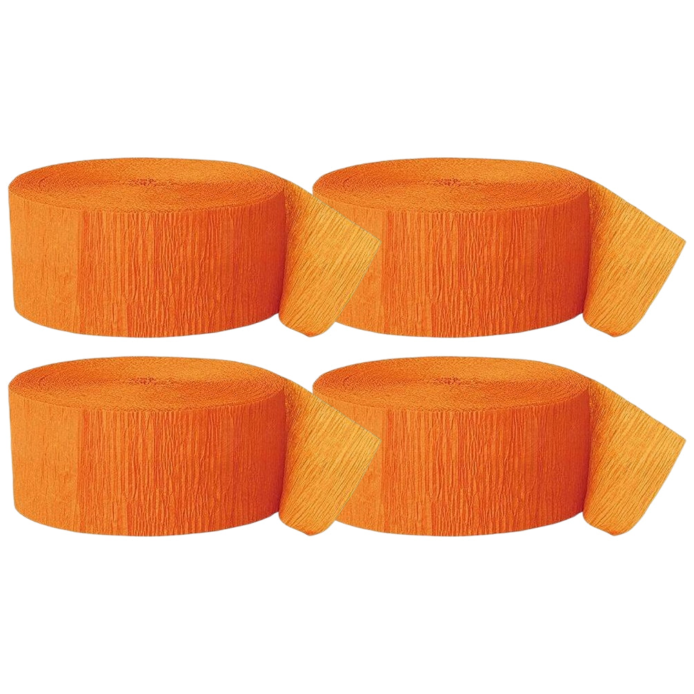 Crepe Paper Streamer Rolls for Birthday Parties, Baby Showers, Weddings, and Event Decorations, Pack of 4