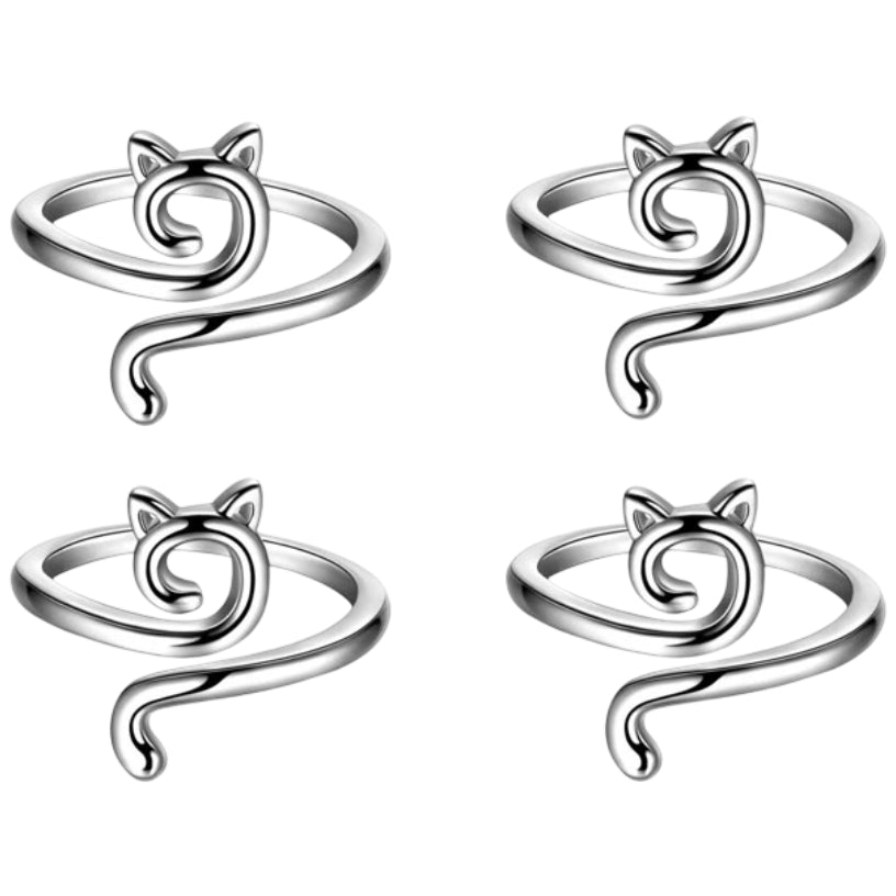 4pcs Cat Design Open Yarn Guide Rings for Faster Knitting and Crochet Thread Control
