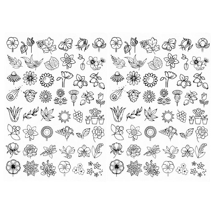 Water Soluble Embroidery Stabilizer Stick and Stitch Transfer Paper with Pre Printed Patterns for Hand Sewing Beginners, Pack of 2