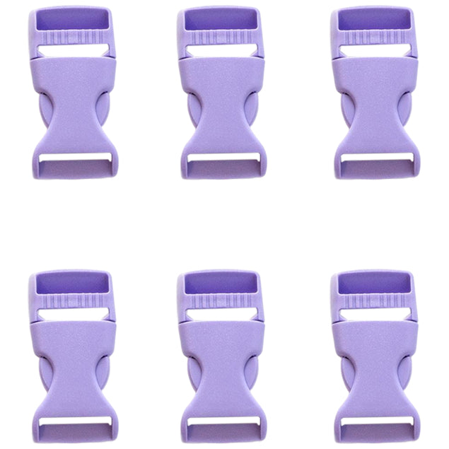1 Inch Side Release Buckles Dual Adjustable Plastic Clips for Webbing Straps, Pack of 6