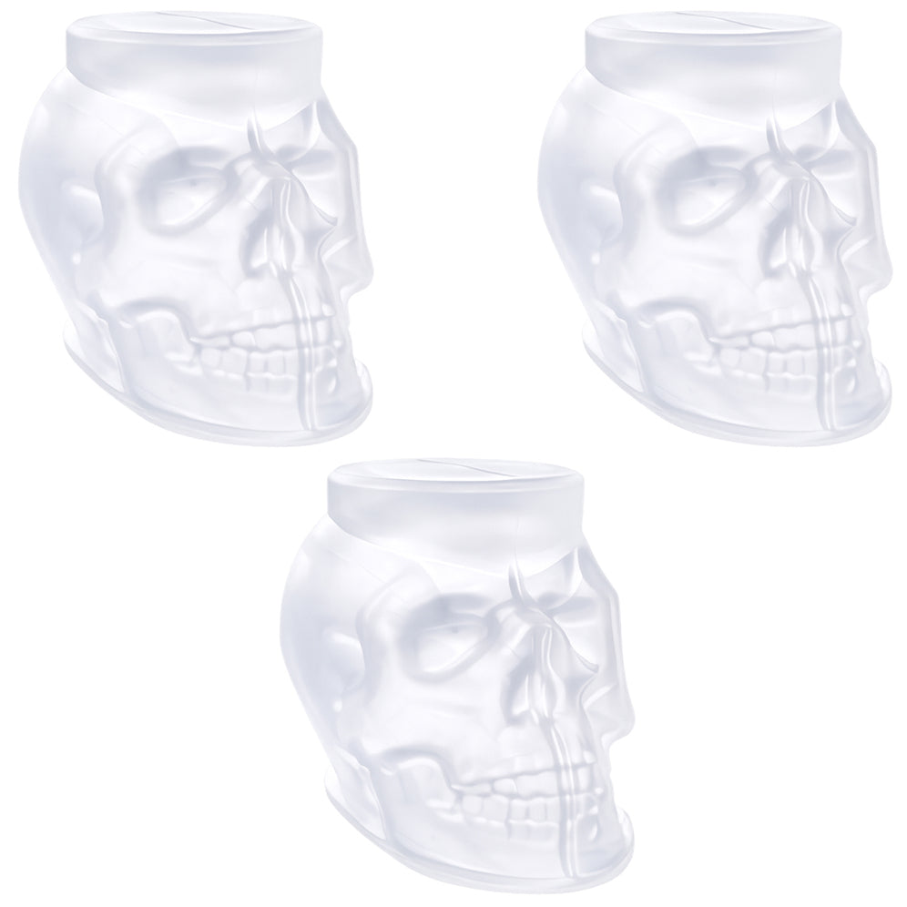 3D Skull Resin Molds Flexible Clear Silicone Head Molds for Resin Soap Candle Wax Casting Halloween Decor, Pack of 3