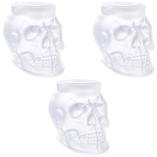 3D Skull Resin Molds Flexible Clear Silicone Head Molds for Resin Soap Candle Wax Casting Halloween Decor, Pack of 3
