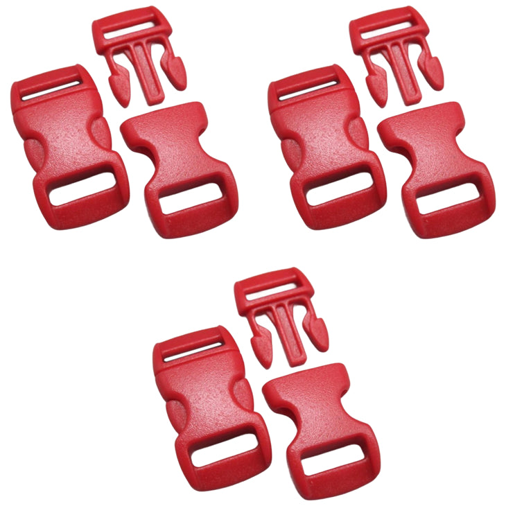 1 Inch Side Release Buckles Dual Adjustable Plastic Clips for Webbing Straps, Pack of 6