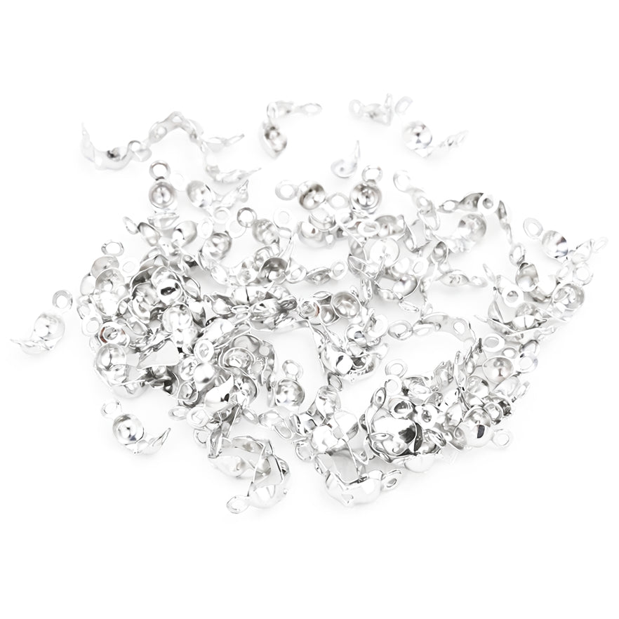 Magnetic Necklace Extender Clasps for Women and Crimp Bead Covers Jewelry Making DIY, Pack of 100