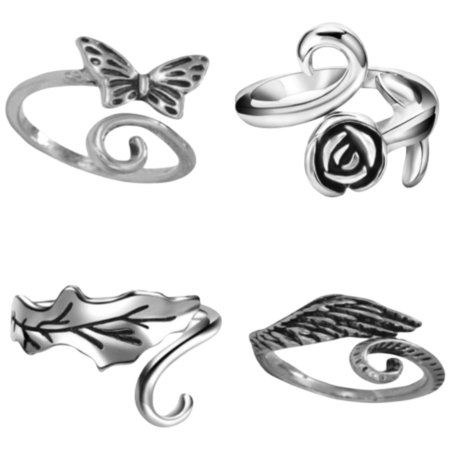 4pcs Adjustable Crochet Yarn Tension Rings with Cute Designs for Knitting and Finger Yarn Guide