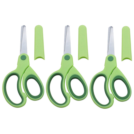5 Inch Left-Handed Kids Safety Scissors Blunt Tip Stainless Steel for School and Crafts, Pack of 3