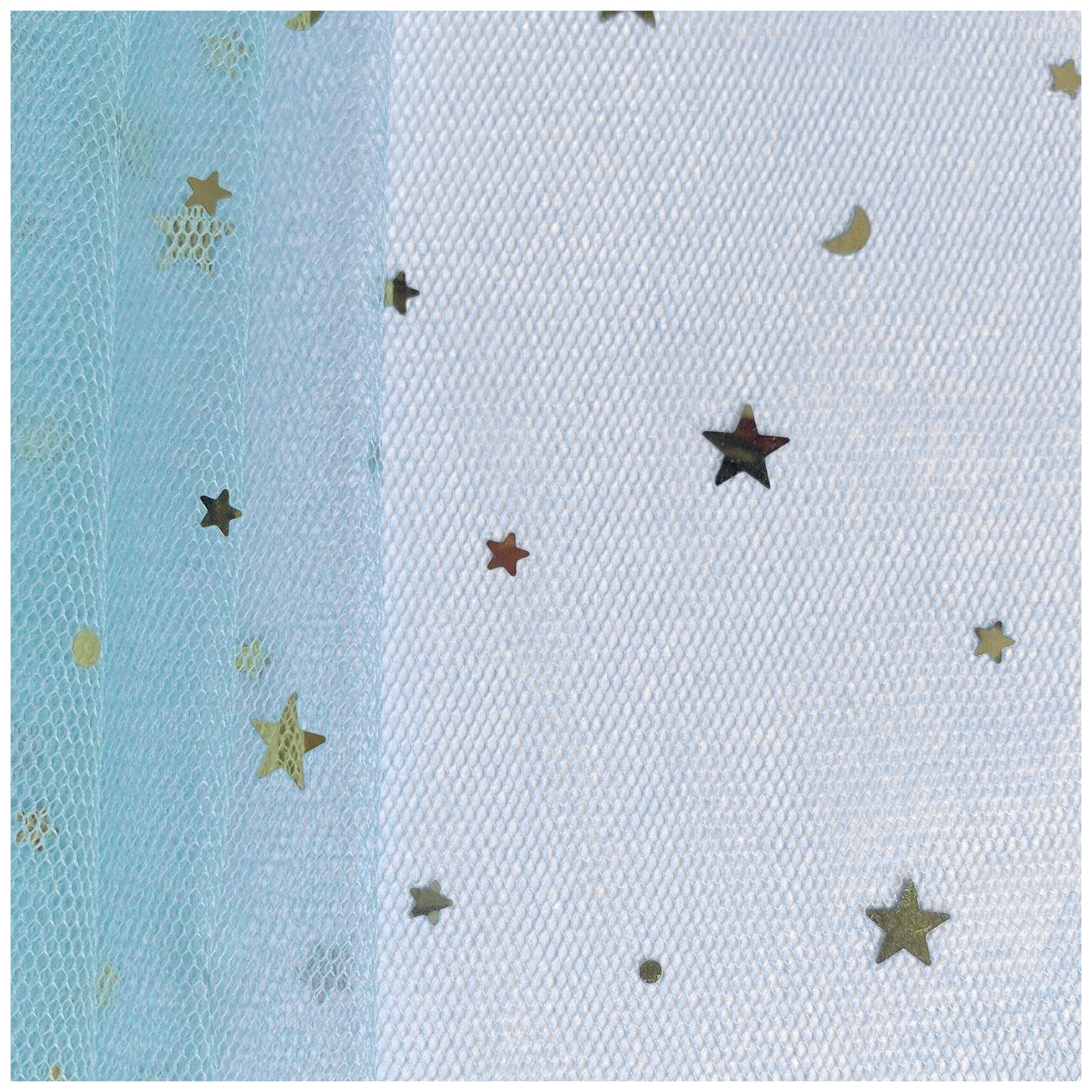 Glitter Tulle Fabric Roll With Star Moon Sequins for Tutu, Bridal Veil, Wedding Decor