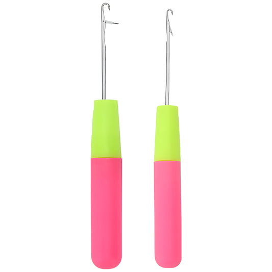 Latch Hook Crochet Tool for Micro Braids Hair Extensions Feather Craft Carpet Weaving Needles, Pack of 2
