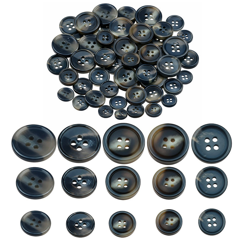 Mixed Sewing Buttons 4 Hole Resin Buttons 15mm 20mm 25mm for Clothing and Crafts, Pack of 110
