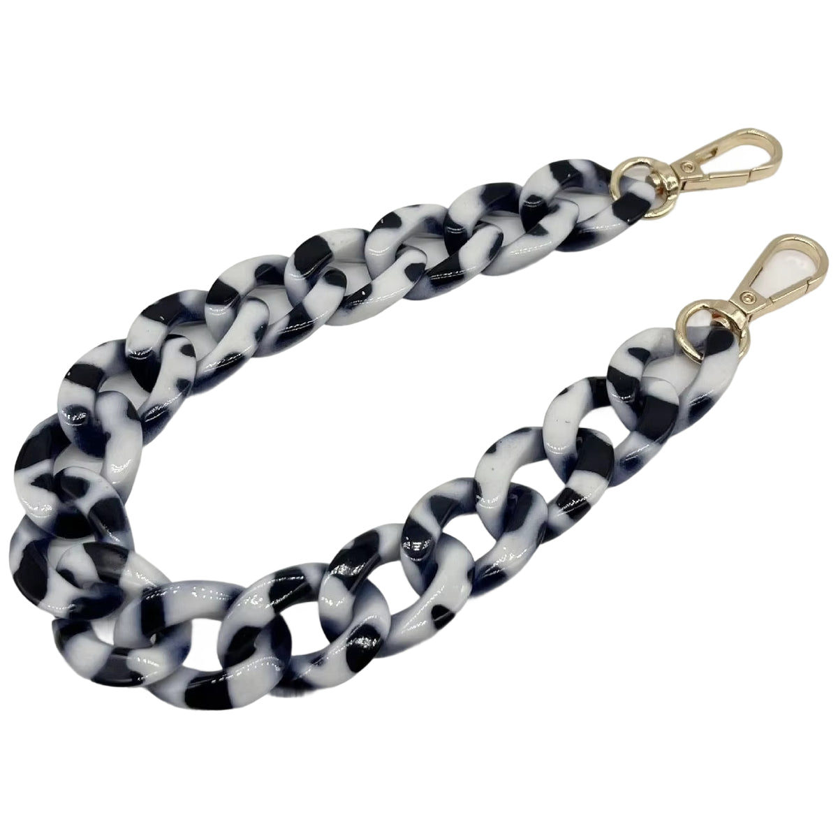 Large Acrylic Flat Chain Strap 14.57 Inch Replacement Handle for Handbags, Purses, and DIY Crafts