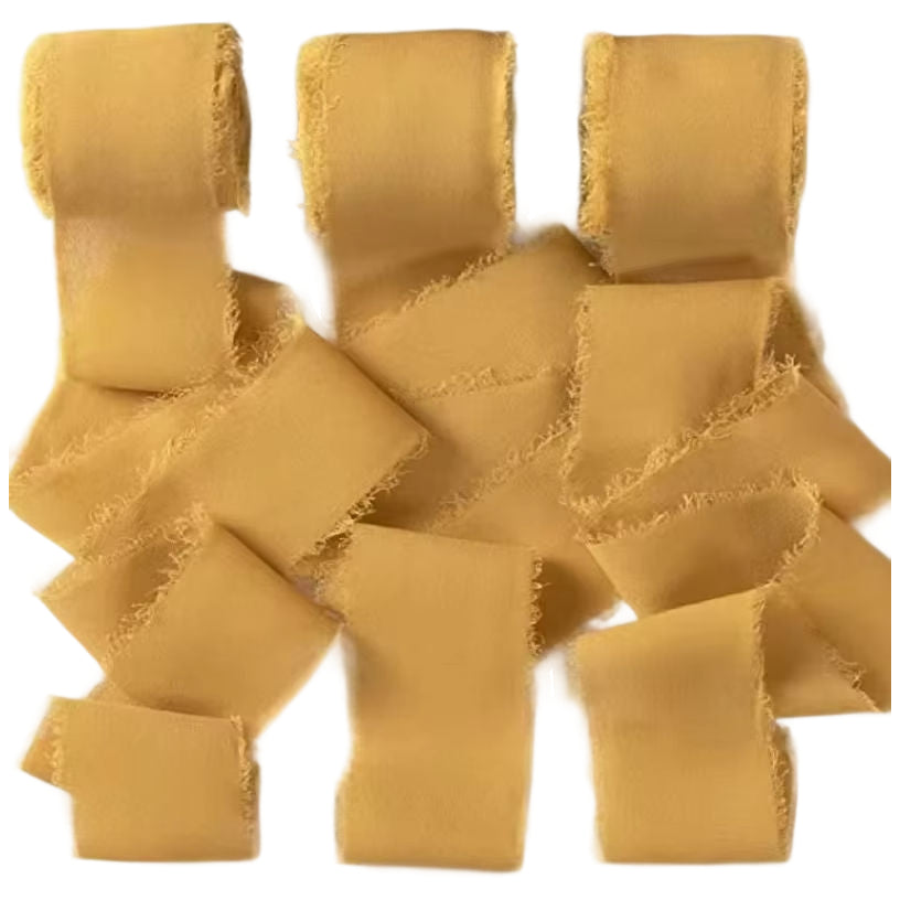 Chiffon Silk Ribbon 1.5 Inch x 10 Yards for Wedding Bouquets, Invitations, and Decorations, Pack of 2