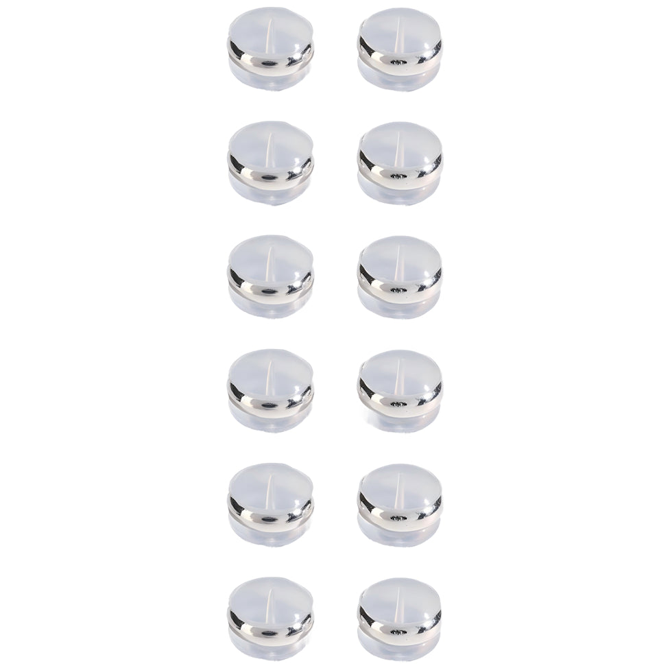 Soft Silicone Earring Backs for Studs, Hoops, and Fish Hook Earrings Hypoallergenic, Pack of 12