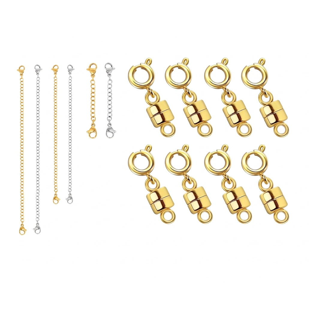 Magnetic Necklace Clasp and Chain Extender Set for Jewelry Repair Bracelets and DIY Accessories