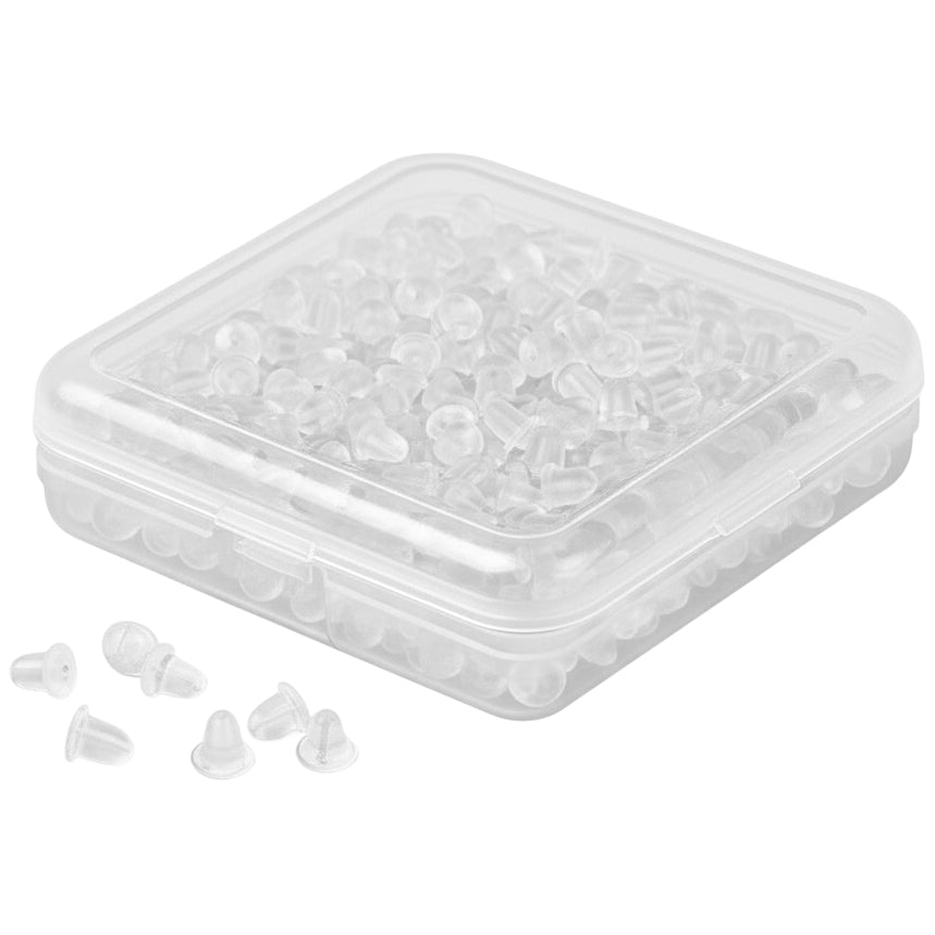Soft Clear Silicone Earring Backs 4mm Replacement Backings for Stud Fish Hook and Hoop Earrings