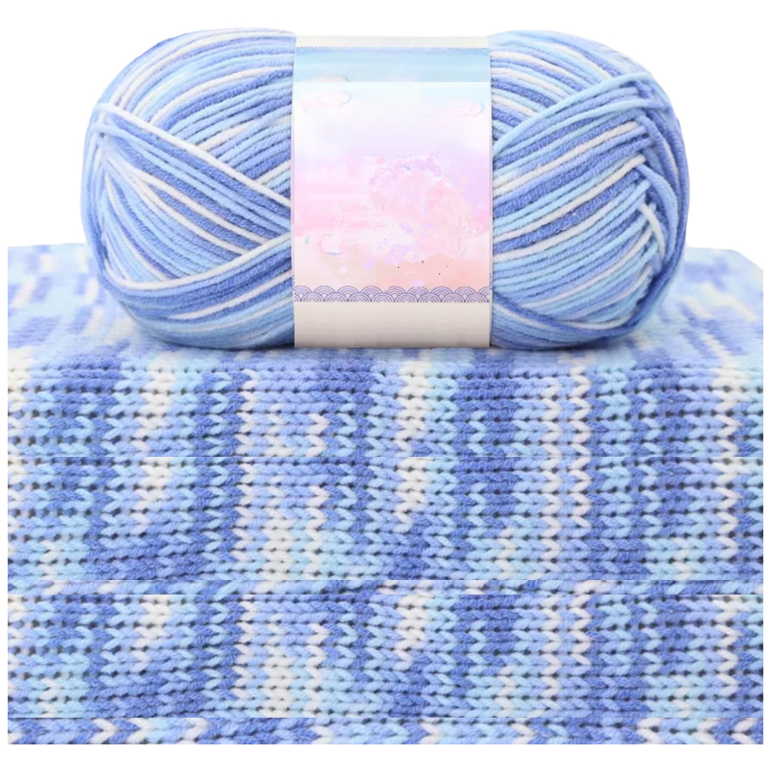 1.5mm Multicolored Fancy Yarn for Knitting & Crocheting Sweaters, Scarves & DIY Crafts, 50 Grams/1.76oz 175 yards
