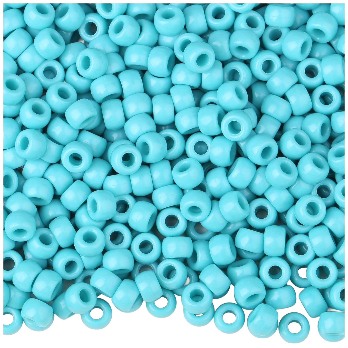 Pony Beads 6 x 9 mm Plastic Craft Beads for DIY Jewelry Hair and Decorations, Pack of 1200