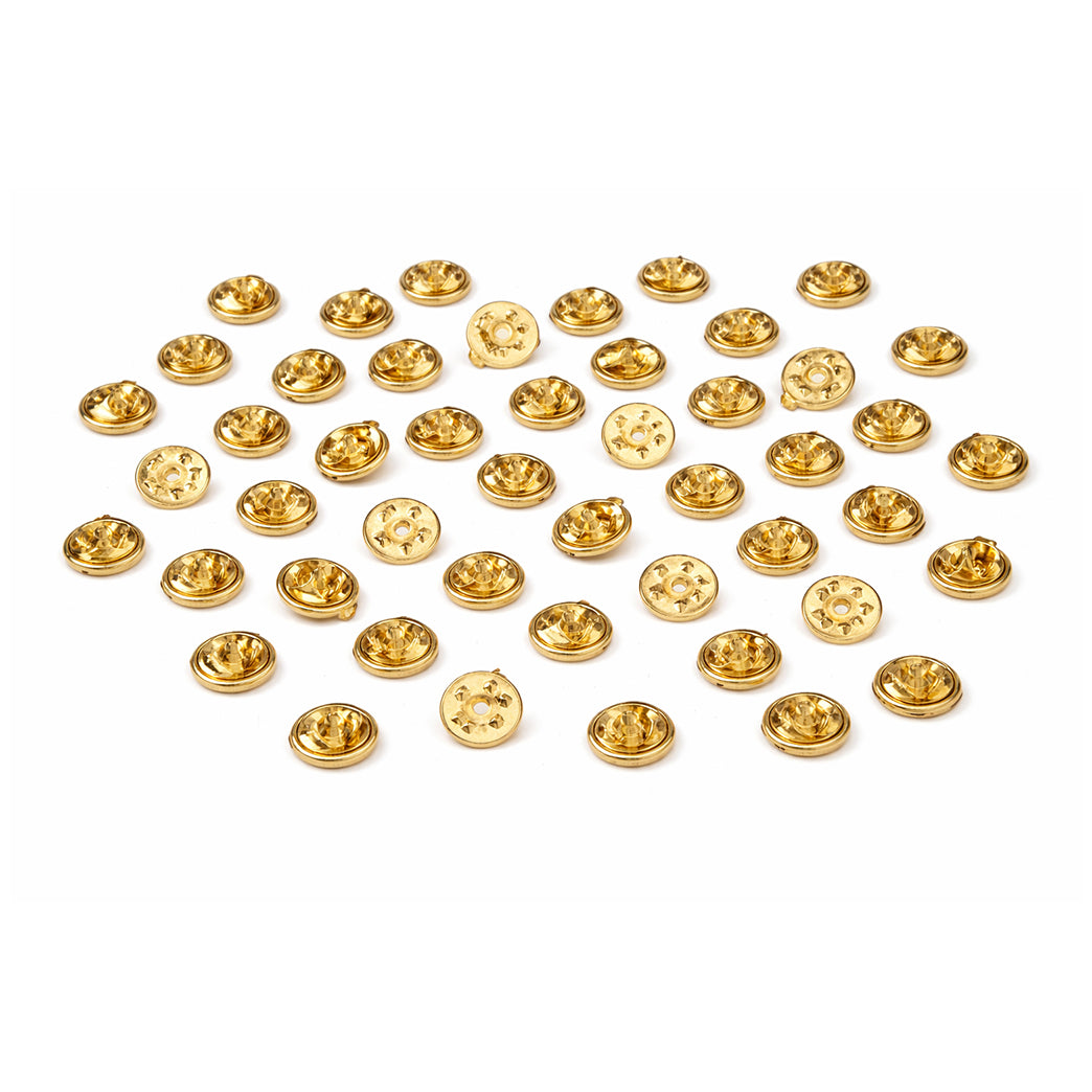 Brass Butterfly Clutch Pin Backs Replacement for Lapel Pins Badges and Tie Tacks, Pack of 50