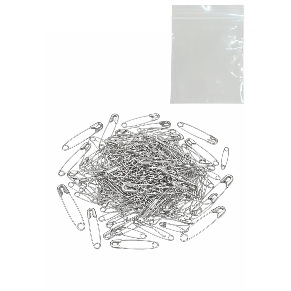 Heavy Duty Safety Pins Assorted 5 Sizes Nickel Plated Steel Bulk Set for Clothes Sewing Crafts and Art Supplies