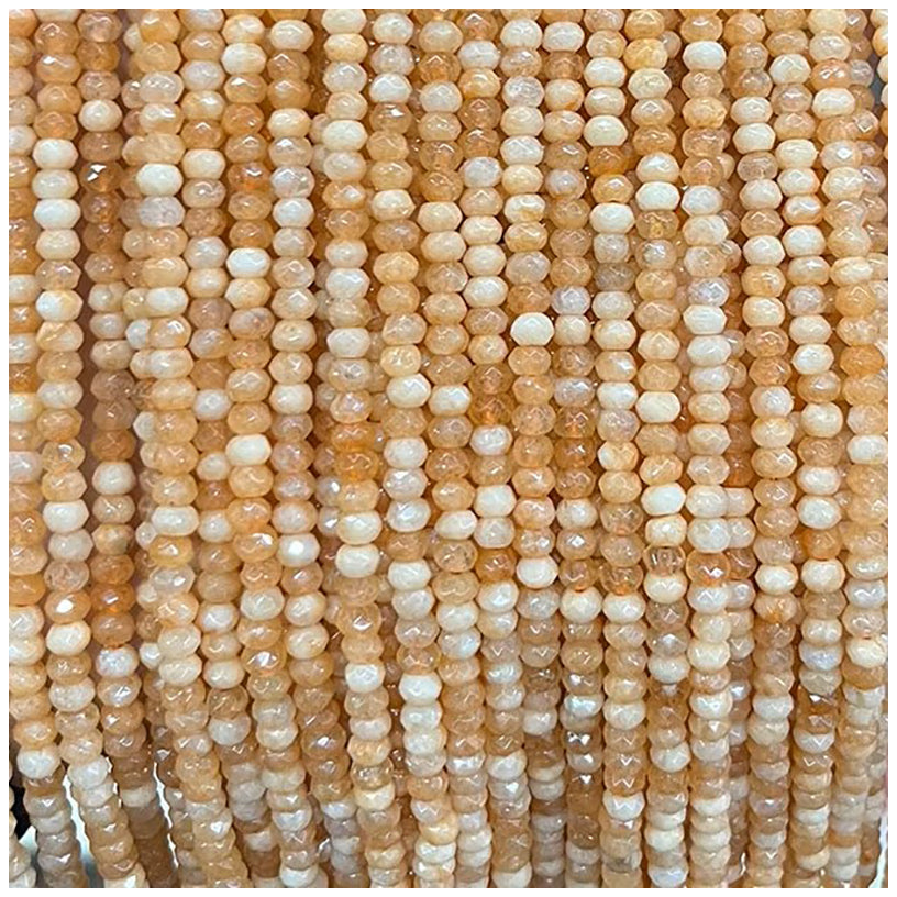 Multicolor Natural Rondelle Stone Beads 38cm Strand for Jewelry Making and DIY Crafts