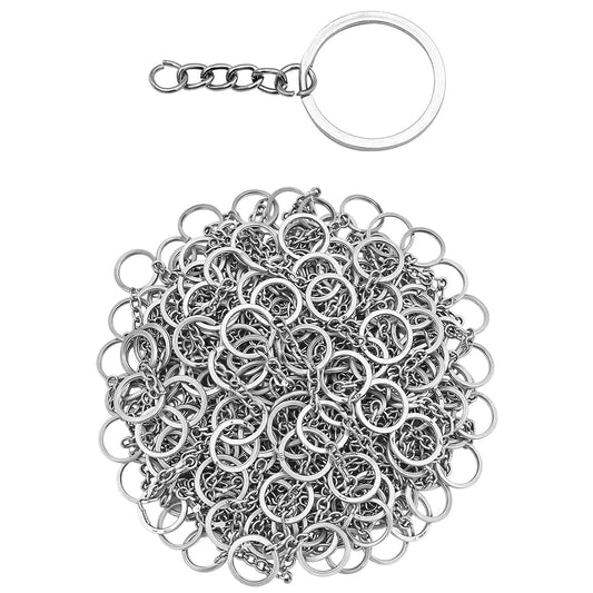 1 Inch Split Key Rings with Chain and Open Jump Rings Bulk for Keychain Making and Jewelry Crafts