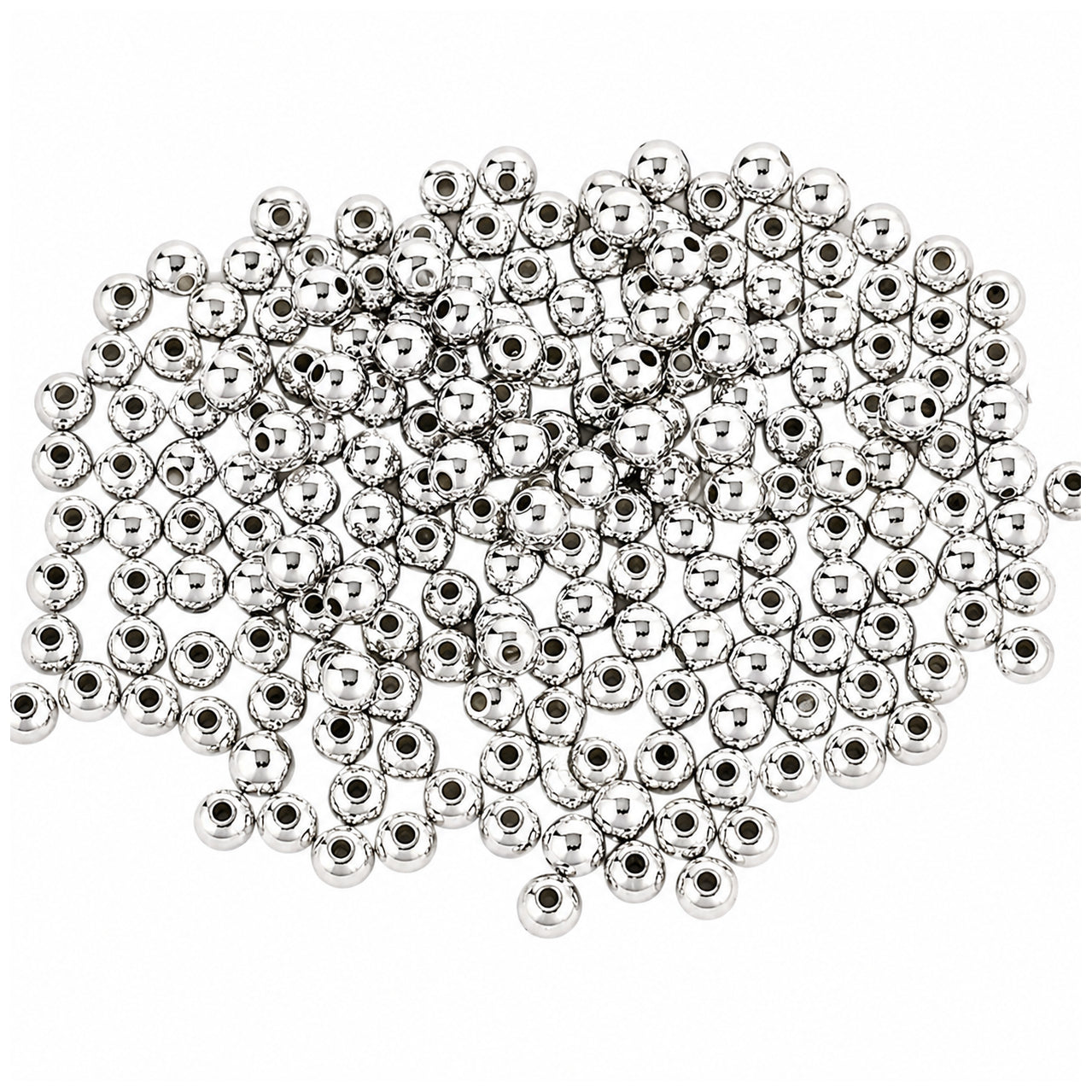 4mm Smooth Round Spacer Beads Coated Plastic Loose Ball Beads for Bracelet Jewelry Making
