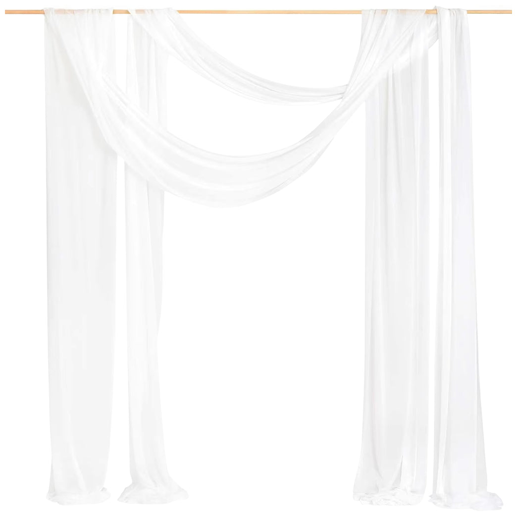 Sheer Chiffon Wedding Arch Draping Fabric 29" x 19 Ft for Events Decorations