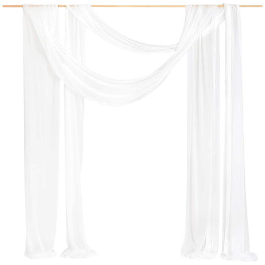 Sheer Chiffon Wedding Arch Draping Fabric 29" x 19 Ft for Events Decorations