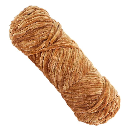 Brown Thick Chenille Yarn for Knitting/Crochet, #5 Weight (120 Yards)