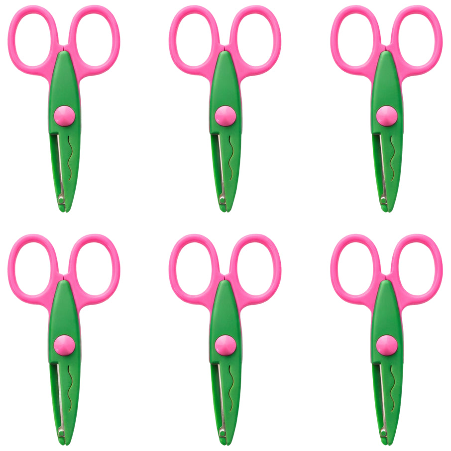 Decorative Edge Craft Scissors for Kids Scrapbooking DIY Paper Crafts and School Projects, Pack of 6