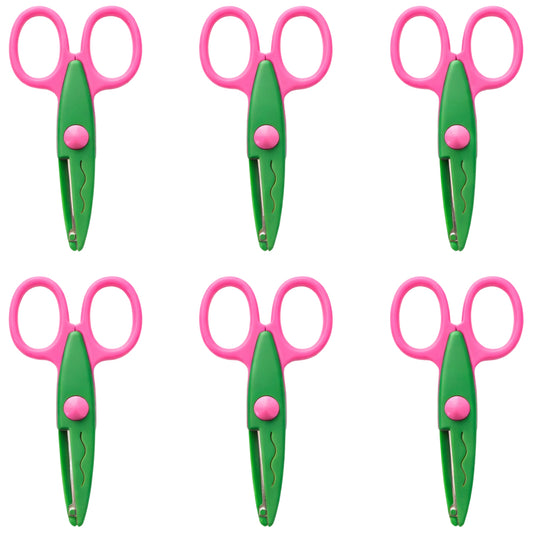 Decorative Edge Craft Scissors for Kids Scrapbooking DIY Paper Crafts and School Projects, Pack of 6