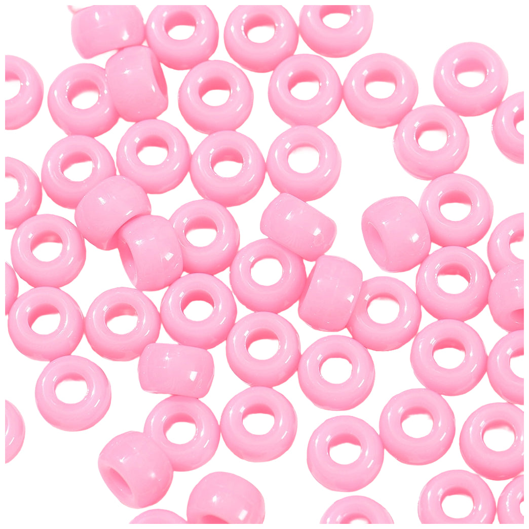 Acrylic Pony Beads 9mm Large Hole Plastic Beads for Bracelets Hair Braids Crafts DIY Projects, Pack of 1000