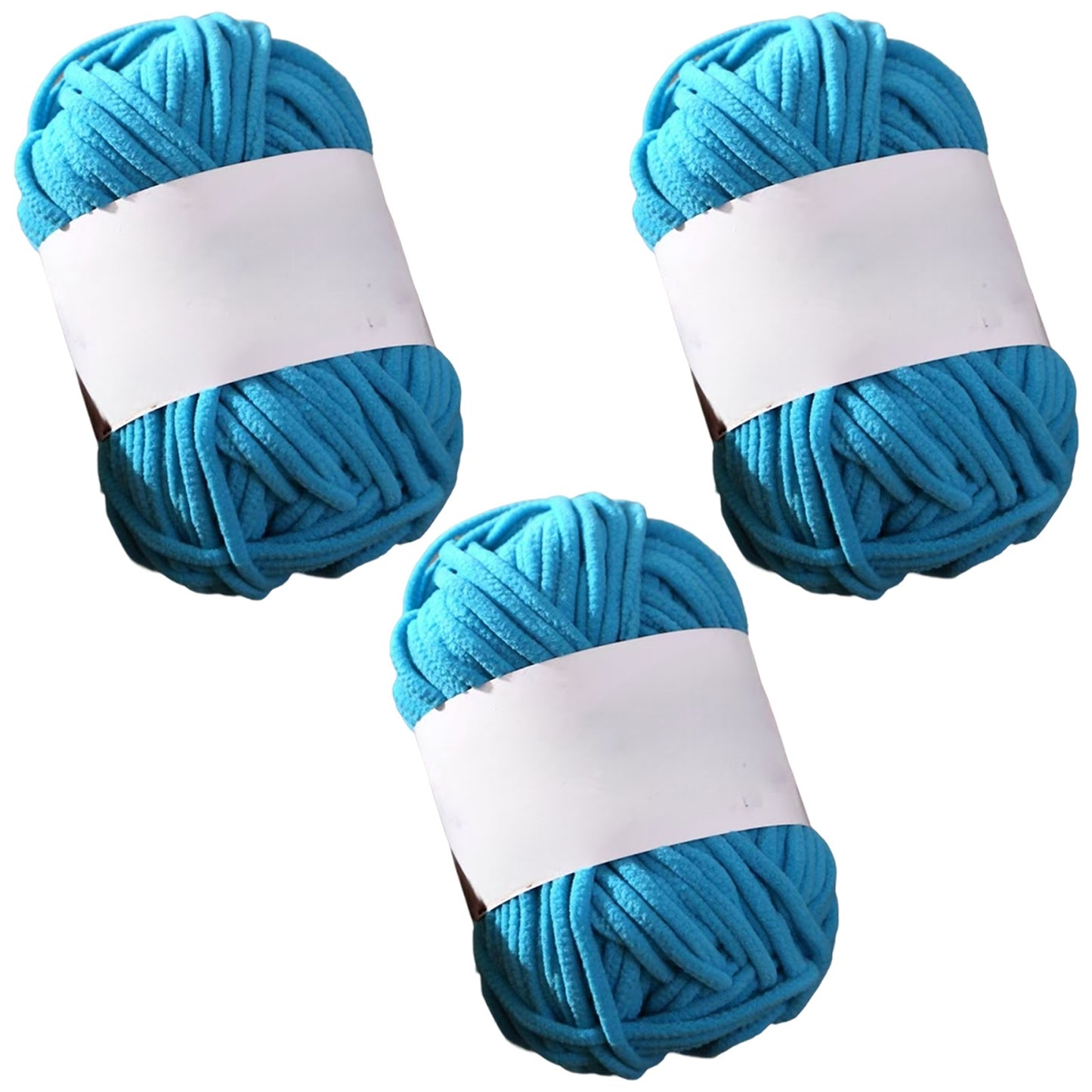 Soft Chenille Velvet Yarn for Crocheting Knitting Weaving Blankets and DIY Craft Projects 50 Grams/1.76oz 93 yards, Pack of 3
