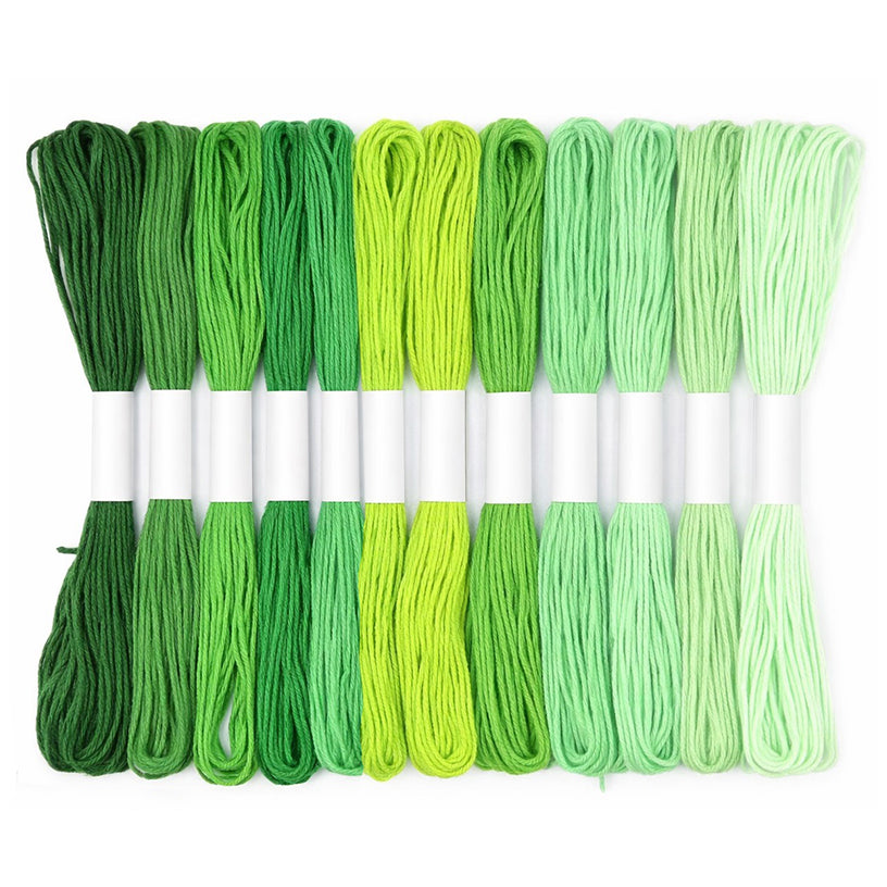 Premium Cotton Embroidery Floss Skeins for Cross Stitch Sewing and Bracelet Making, Pack of 12