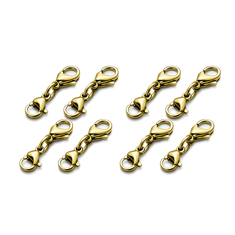 Stainless Steel Double Lobster Clasp Necklace Extenders for DIY Jewelry Making