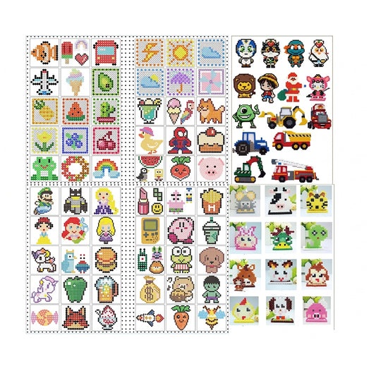 Instruction Pad for Fuse Beads With Assorted Patterns for Kids Crafting, DIY Designs, and Activity Projects