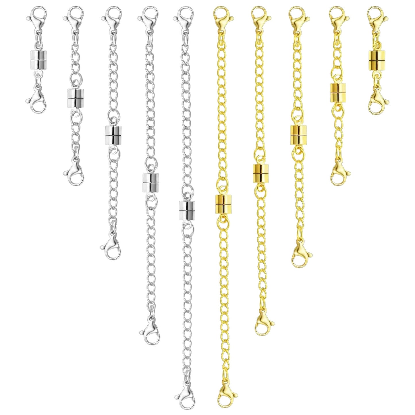 Magnetic Necklace Extender Clasps for Women Easy Connect Closures Adjustable Necklace Length Accessories