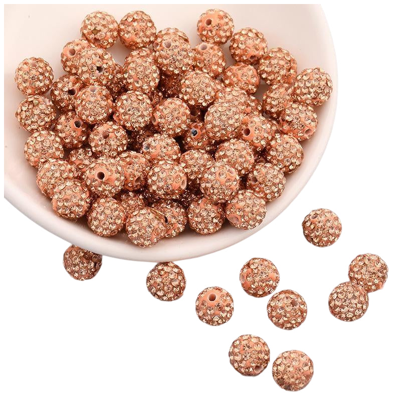 Sparkle Rhinestone Clay Beads Round Disco Spacer Beads for Jewelry Making, Bracelets, Earrings and DIY Craft Projects