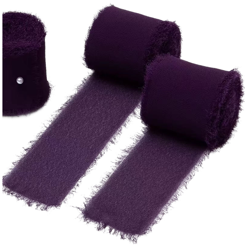 Chiffon Silk Ribbon 1.5 Inch x 10 Yards for Wedding Bouquets, Invitations, and Decorations, Pack of 2